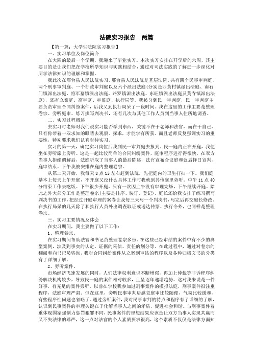 法院实习报告  两篇