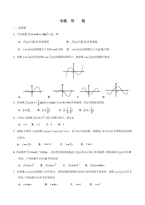 2020年高考数学(文) 导数 (原卷版)