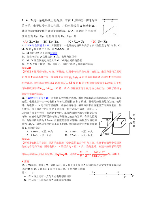 高二物理电场试题