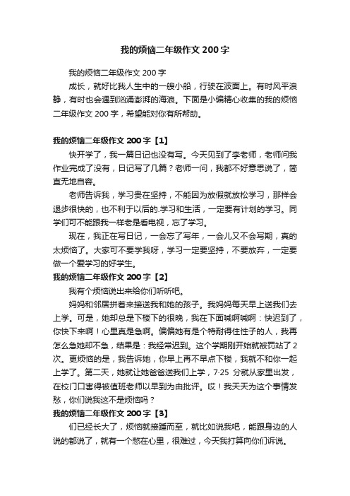 我的烦恼二年级作文200字