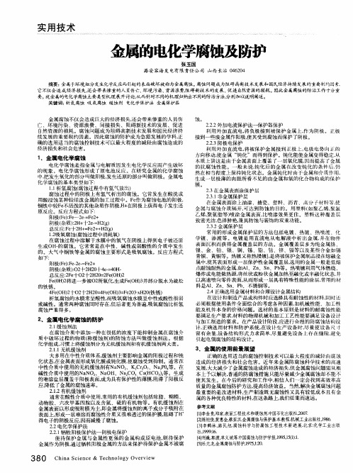 金属的电化学腐蚀及防护