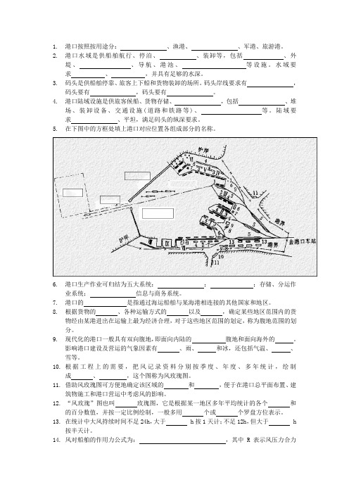 港航工程与规划习题集——填空题