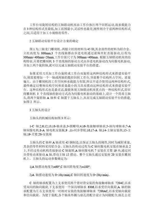 用于五轴联动数控系统研发的实验平台设计与实现