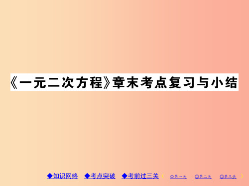 2019年秋九年级数学上册第22章一元二次方程章末考点与小结习题课件新版华东师大版PPT