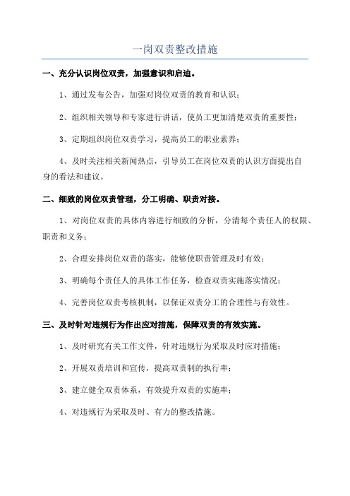 一岗双责整改措施