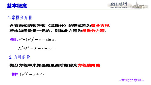 高等数学习题课(二)_哈尔滨工业大学_1  微分方程_(1.1.1)  A1知识点PPT下载