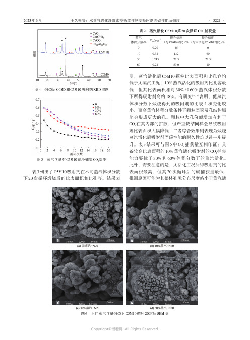 水蒸气强化纤维素模板改性钙基吸附剂固碳性能及强度