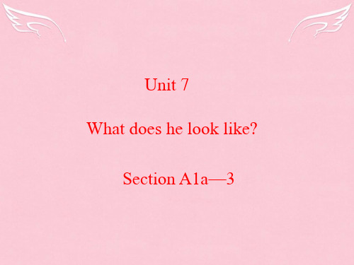 河南省郑州市第九十六中七年级英语 Unit7 What does he look like Section A1a—3 课件 人教新目标版