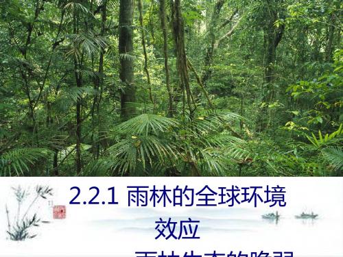 高中地理人教版必修3课件1：2.2.1雨林的全球环境效应 雨林生态的脆弱性