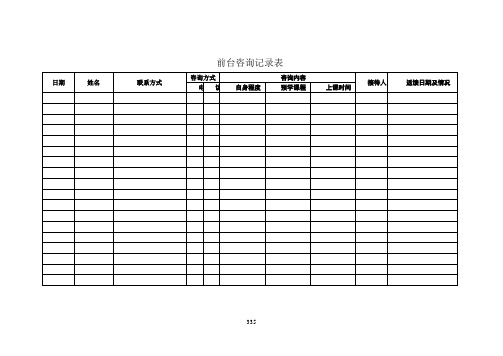 教育培训机构表格