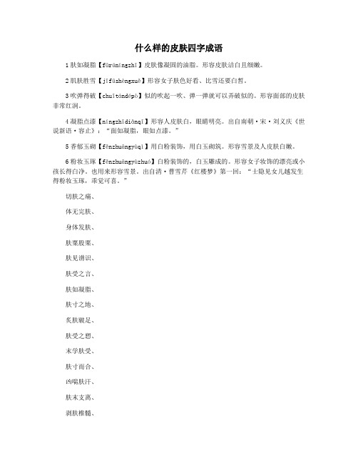 什么样的皮肤四字成语