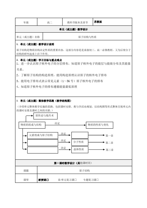 《原子结构与性质》教学设计-优质教案