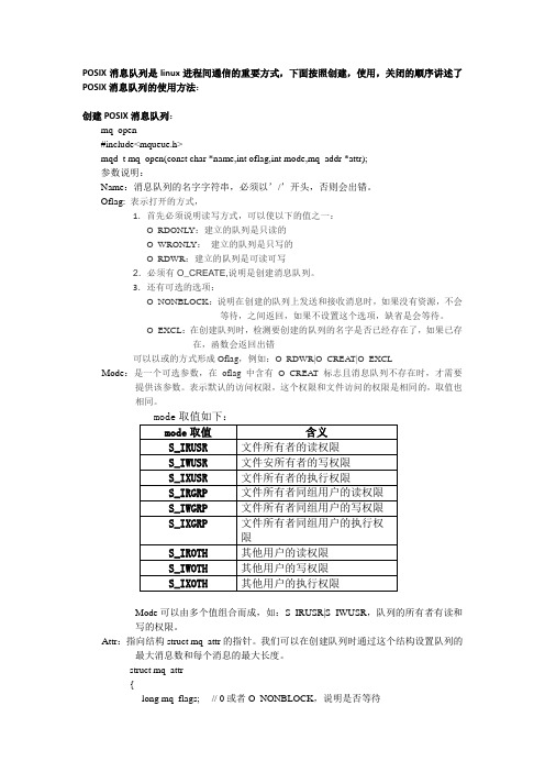 posix消息队列使用全面介绍