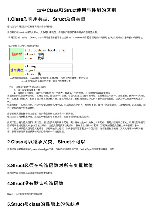 c#中Class和Struct使用与性能的区别