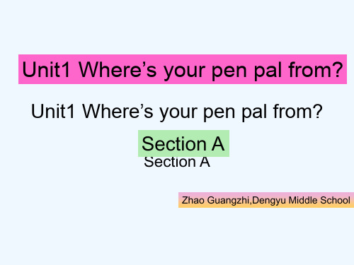 七年级英语下册 Unit1 Where’s your pen pal from课件2 人教新目标版