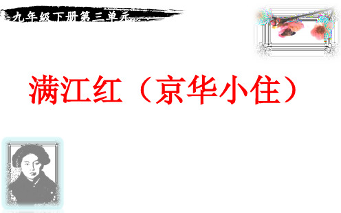 部编版九年级语文下册优质课 12-4词四首  满江红(小住京华) PPT课件