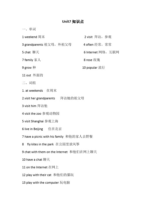 Unit7知识点苏教版5年级上第7单元英语