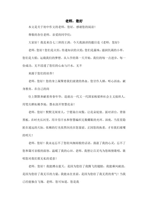 老师,您好_初中作文