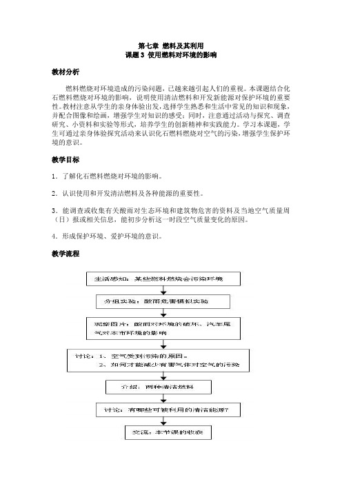 化学-九年级上册《使用燃料对环境的影响教案》