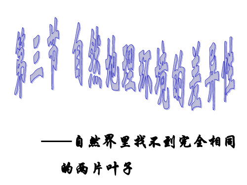 第三章第三节自然地理环境的差异性共31页