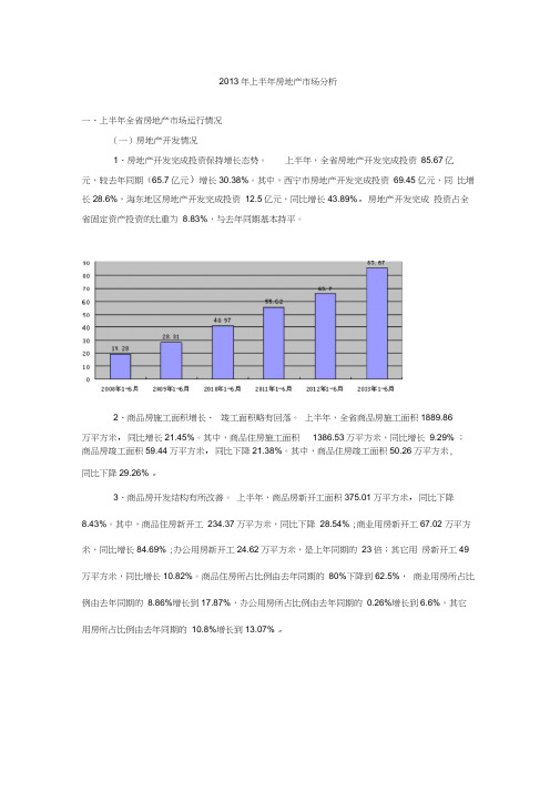 2013年上半年房地产市场分析