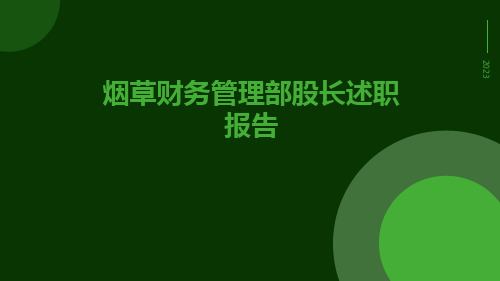 烟草财务管理部股长述职报告PPT