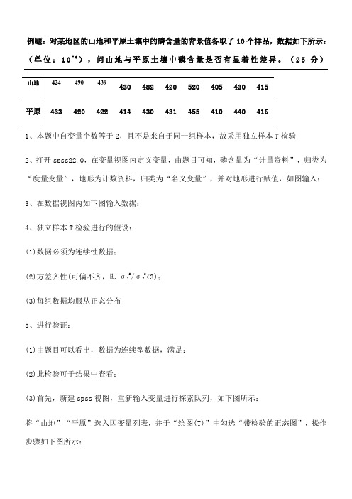 spss操作独立样本T检验格式