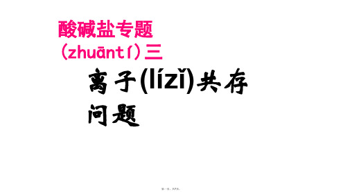 最新初中化学离子共存专题精品课件