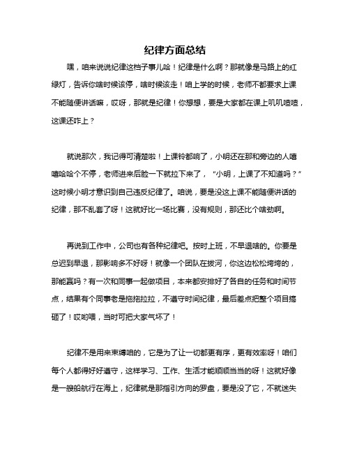 纪律方面总结