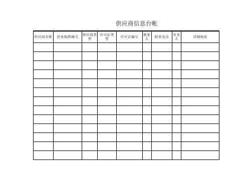 七、供应商、销售商信息台帐