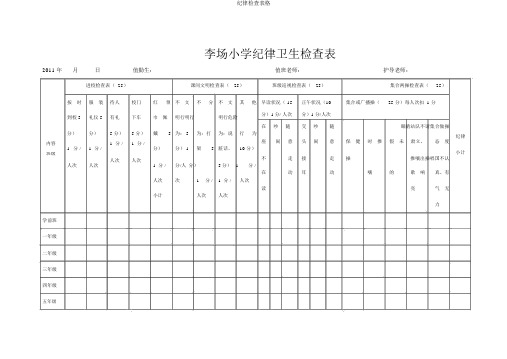 纪律检查表格