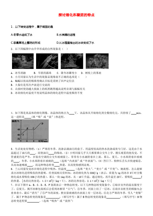 八年级物理上册4_3探讨熔化和凝固的特点同步练习3新版粤教沪版