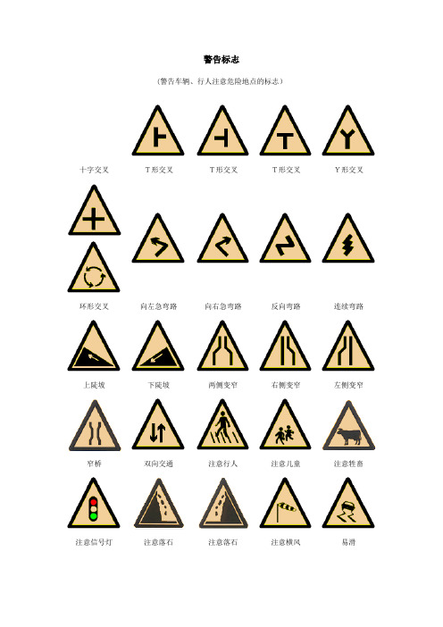交通标志大全(考试用)