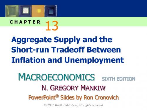 Aggregate Supply and the Short-run Tradeoff Between Inflation and Unemployment 总供给与通货膨胀和