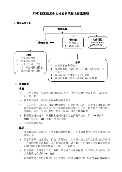 PDE档案信息全文检索系统技术体系说明