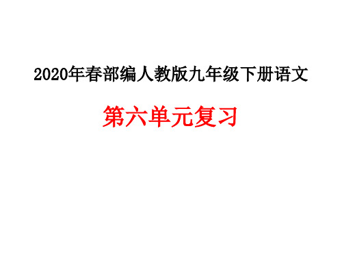 部编人教版九年级下册语文  第六单元复习