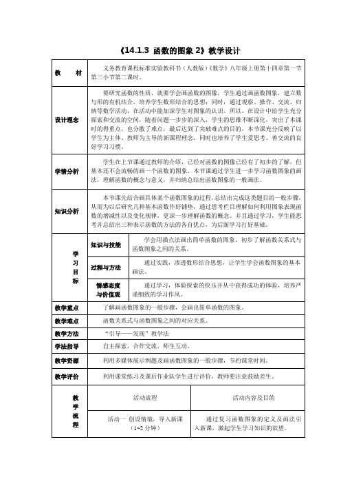 八年级数学《函数的图象2》教学设计