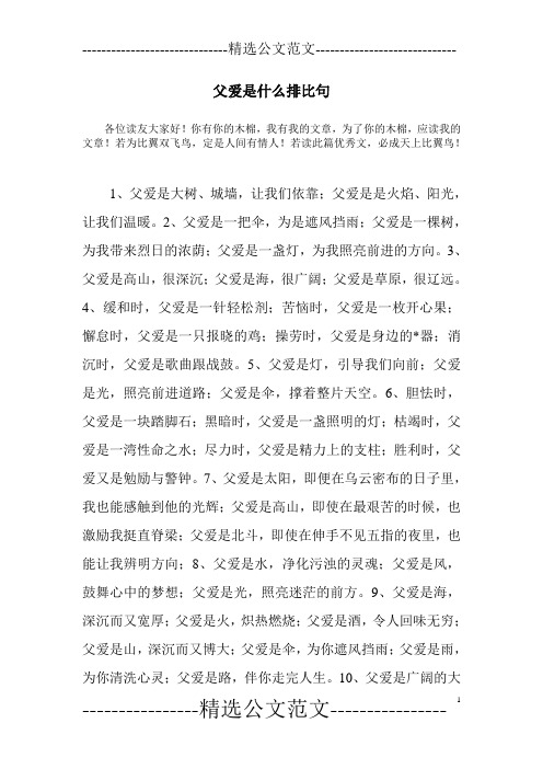 父爱是什么排比句