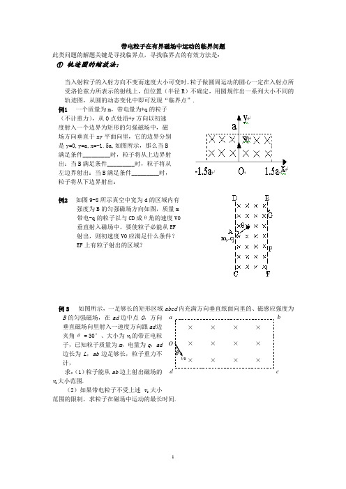 磁场多解临界问题