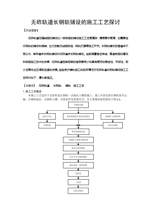 无砟轨道长钢轨的铺设施工