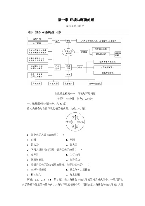 高中地理第一章环境与环境问题章末小结与测评教案(含解析)新人教版选修6