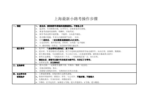 春申驾校小路考九项要点