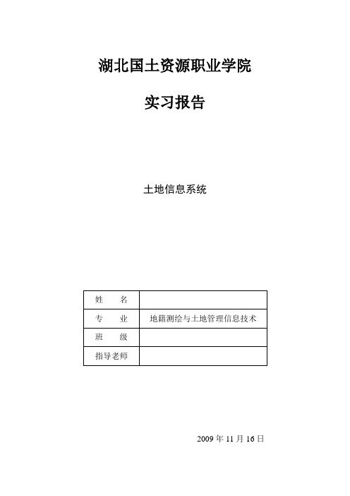 土地信息系统实验报告