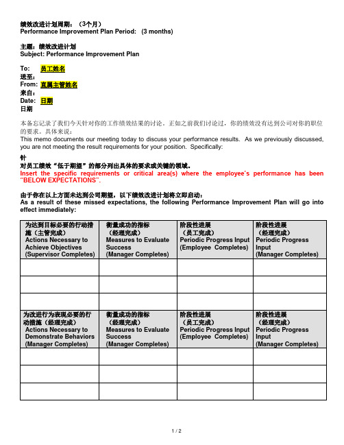 绩效改进计划-Performance-Improvement-Plan-(PIP)