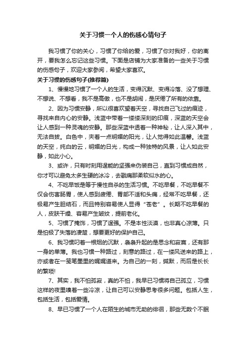 关于习惯一个人的伤感心情句子