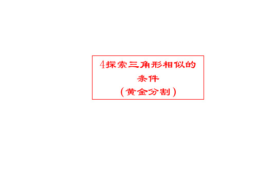 北师大版九年级上册数学：黄金分割