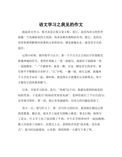 语文学习之我见的作文