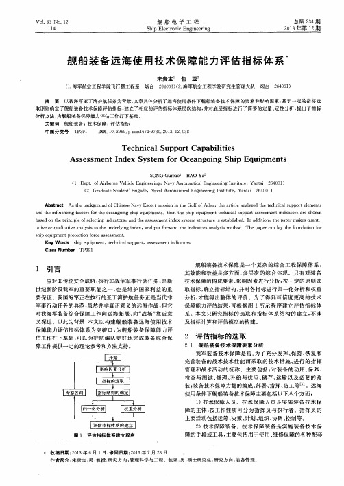 舰船装备远海使用技术保障能力评估指标体系