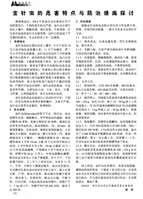 金针虫的危害特点与防治措施探讨