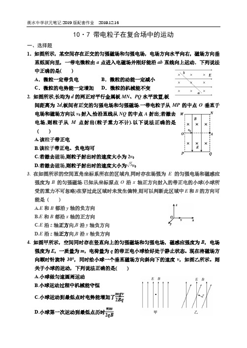 10·7带电粒子在复合场中的运动